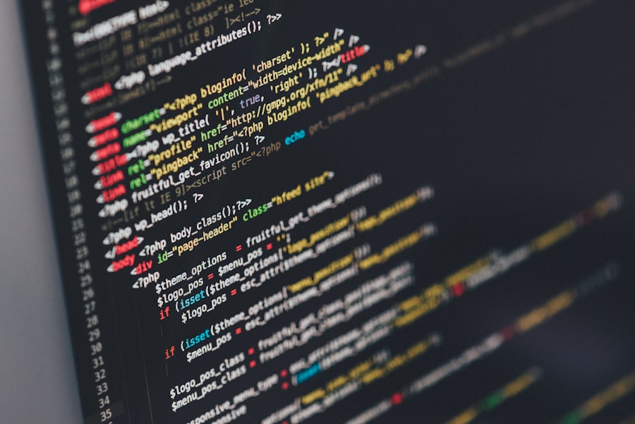 Lines of code on a dark screen