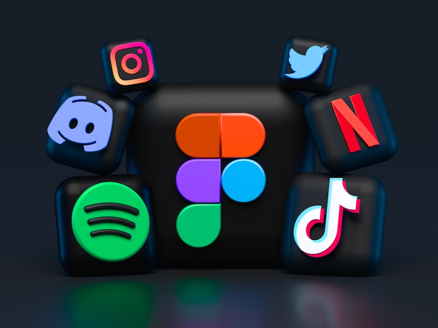 App icons floating in a dark space